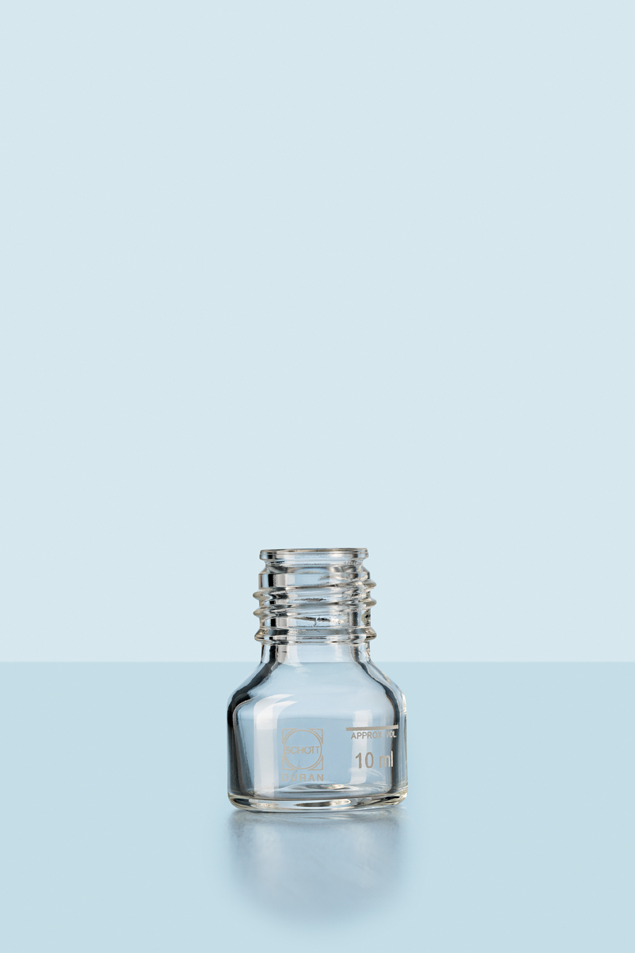 DURAN® GL25 flaske, kl, u. låg, 10ml, 10stk