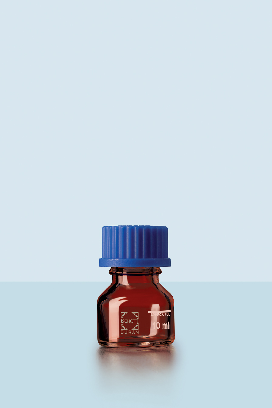 DURAN® GL25 flaske, brun, m. låg, 10ml, 10stk