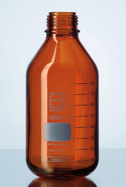 DURAN® GL45 fl., brun, tykv. u. låg, 1000ml, 10st