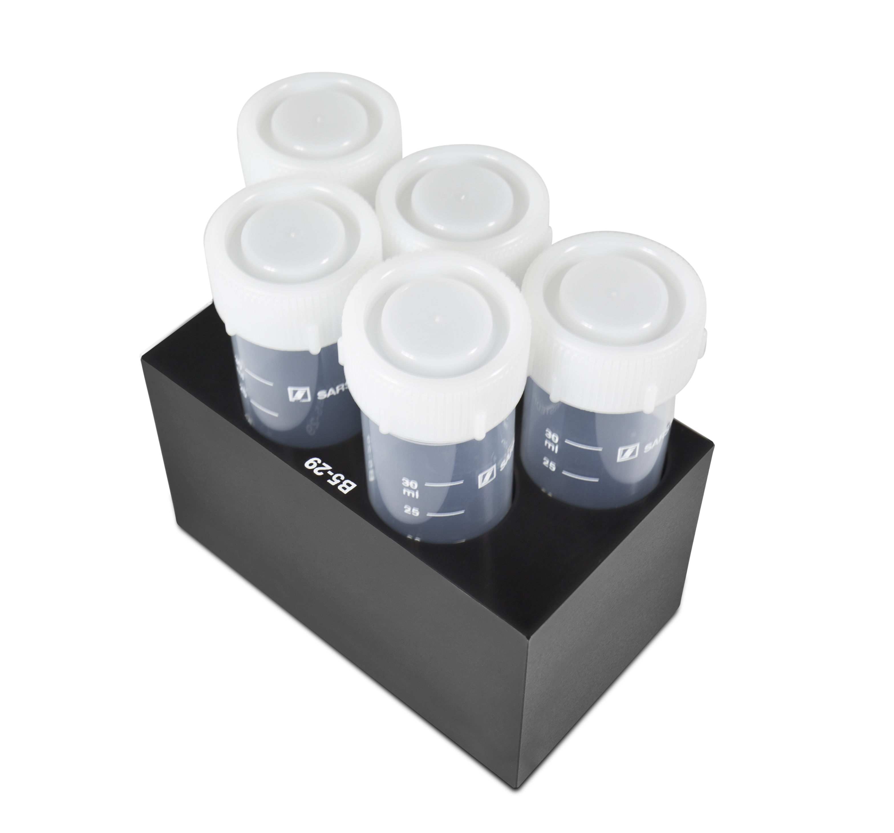 Block with 5 holes for 29 mm diameter tubes,flat b