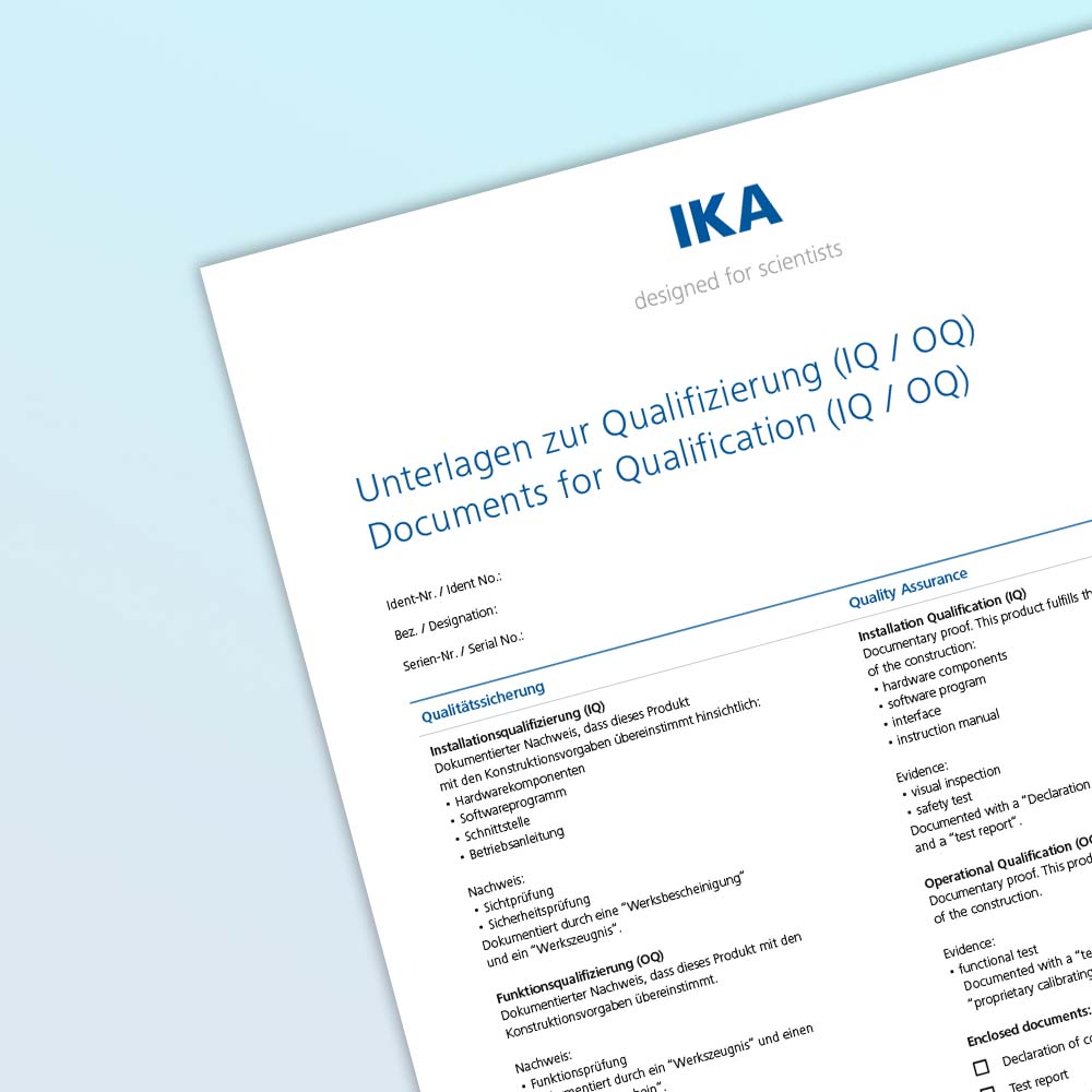 Documents for Qualification (IQ/ OQ) LAB