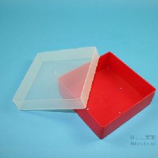 Freezer box PP str. 130 x 130 mm  H: 50 mm. Without grid divider. Red