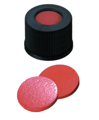 Skruelåg 10-425 m/hul, sort, gummi/TEF, 100 stk