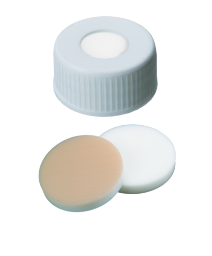 Skruelåg 24 mm m/hul sil/PTFE, EPA, 100stk