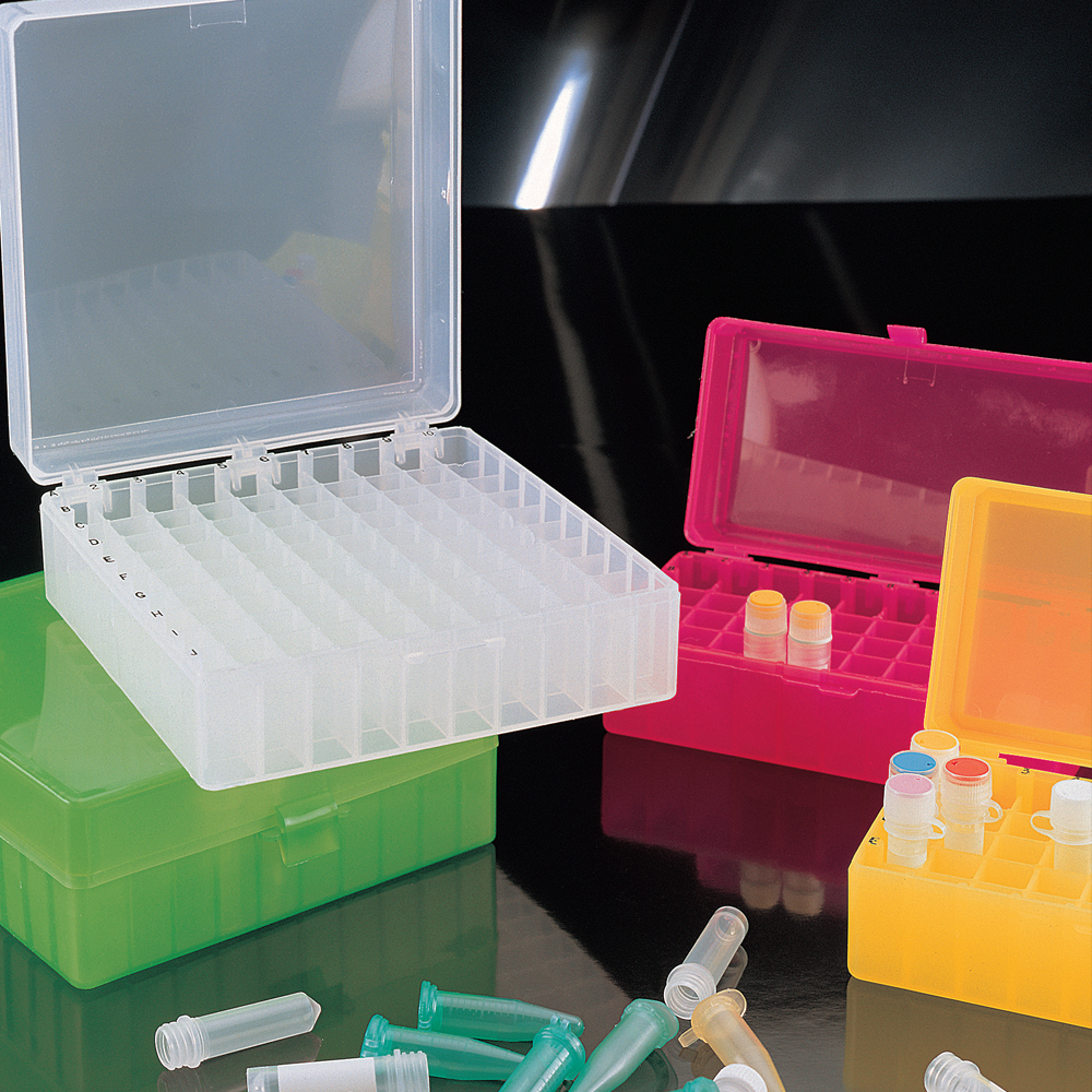 Box for storage pink. for 50 pcs. 1.5 ml. 2.0 ml micro tubes or 2.0 ml cryo tub