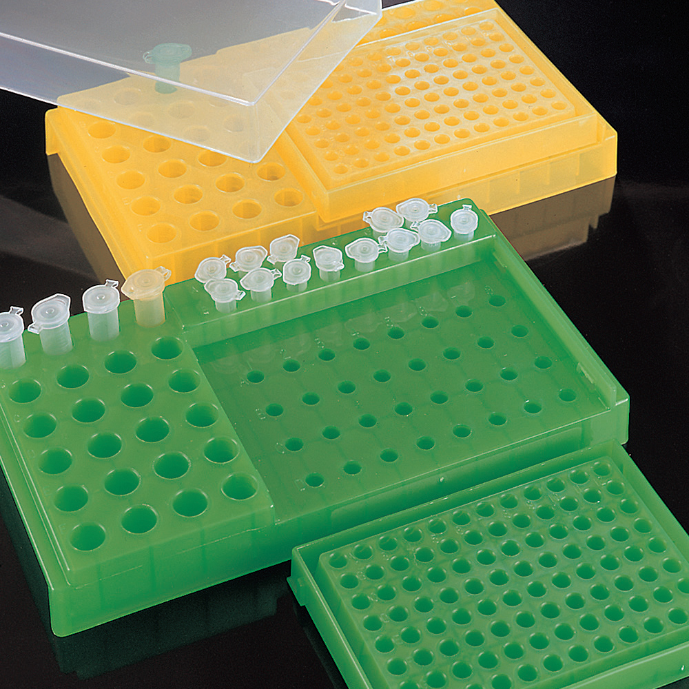PCR rack/workstation for 0.2 ml - 0.5 ml and 1.5/2 ml micro tubes yellow