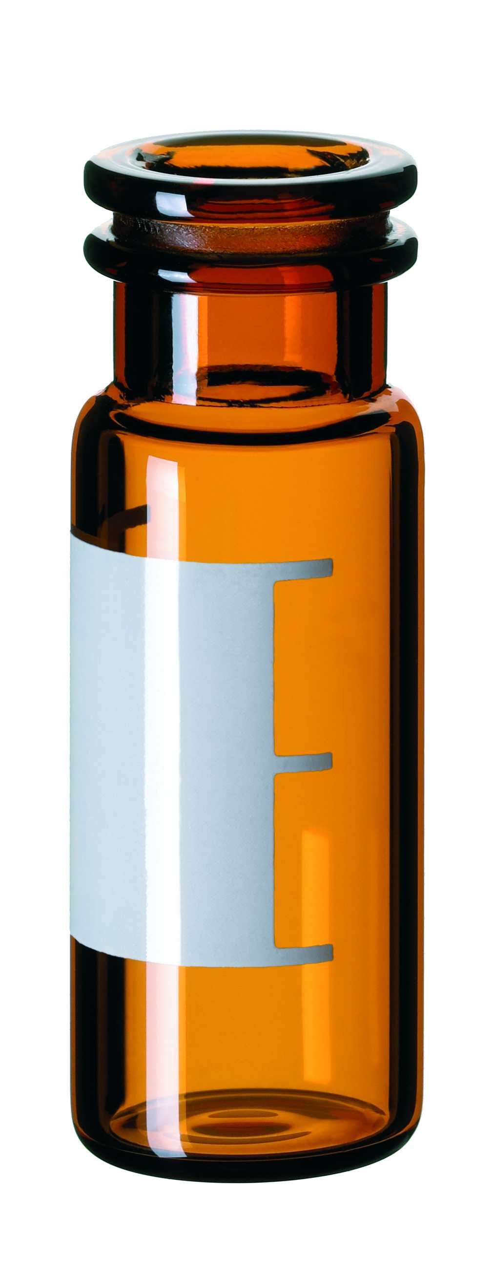 Inj.flaske 2 ml 11 mm, snap+label, brun, 100stk