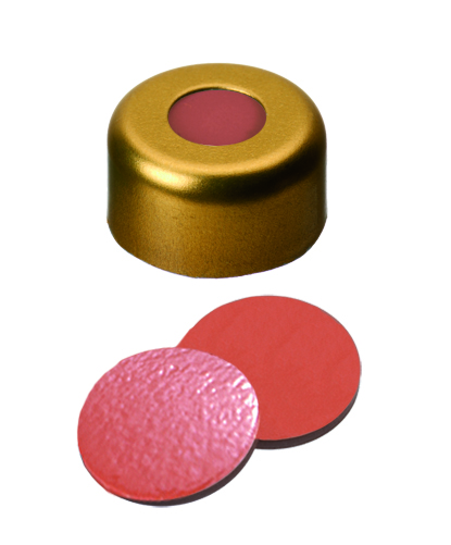 Al-kapsel 11 mm gummi/TEF, guld, 100stk