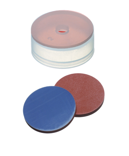 Snap lid, PE butyl/PTFE liner, with hole, 100 pcs