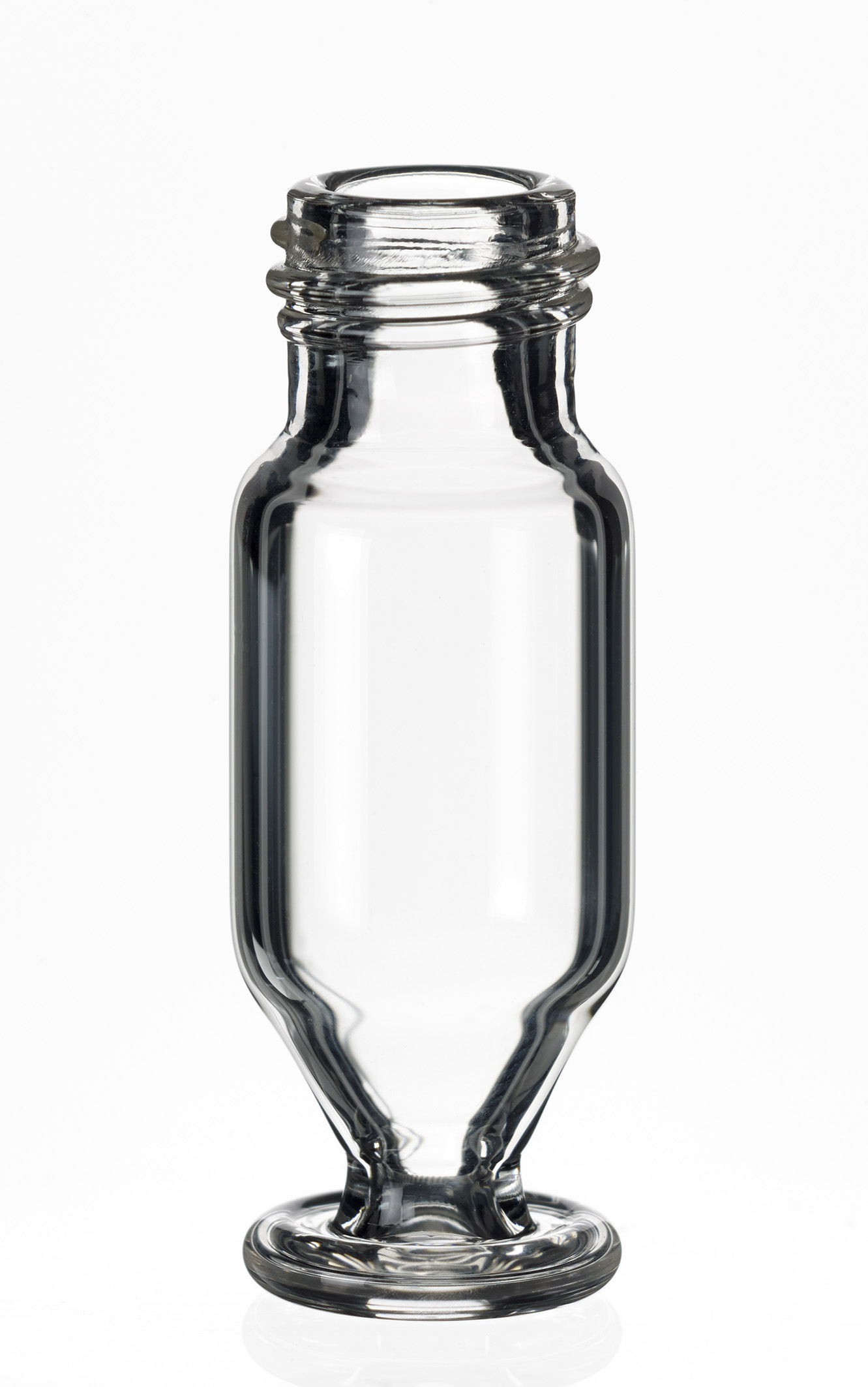 Skruelågsglas 1,1ml, kon, m/fod, klar, 9mm, 100stk