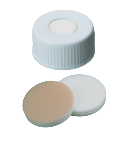 Skruelåg 24 mm m/hul sil/PTFE, UltraBond, 100stk
