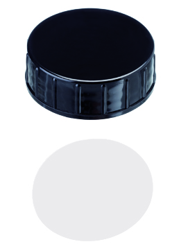 Skruelåg ND40, med 0,5mm PTFE indlæg, 125stk