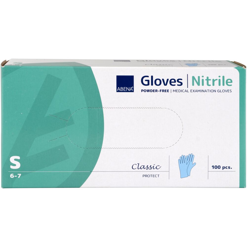 Examination gloves, ABENA Classic Protect, S, blue, nitrile, powder free