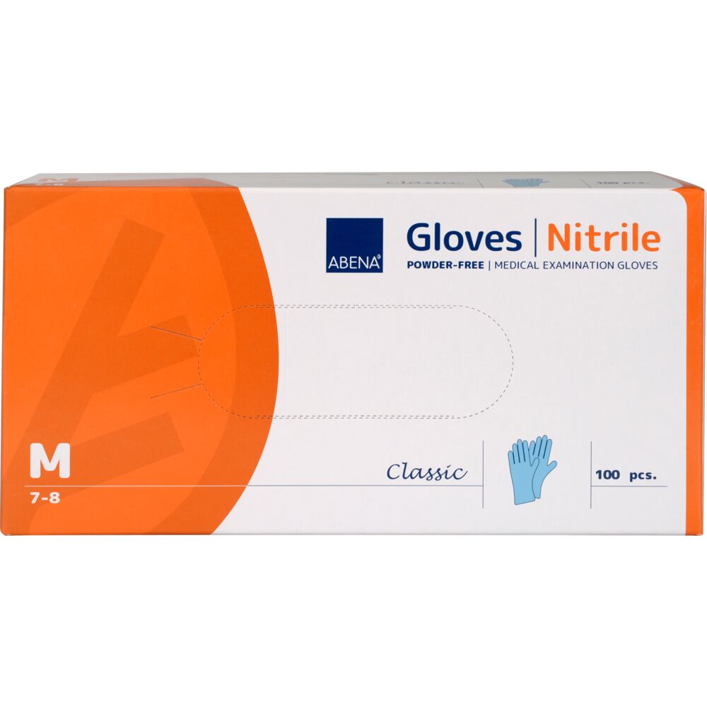 Examination gloves, ABENA Classic Protect, M, blue, nitrile, powder free
