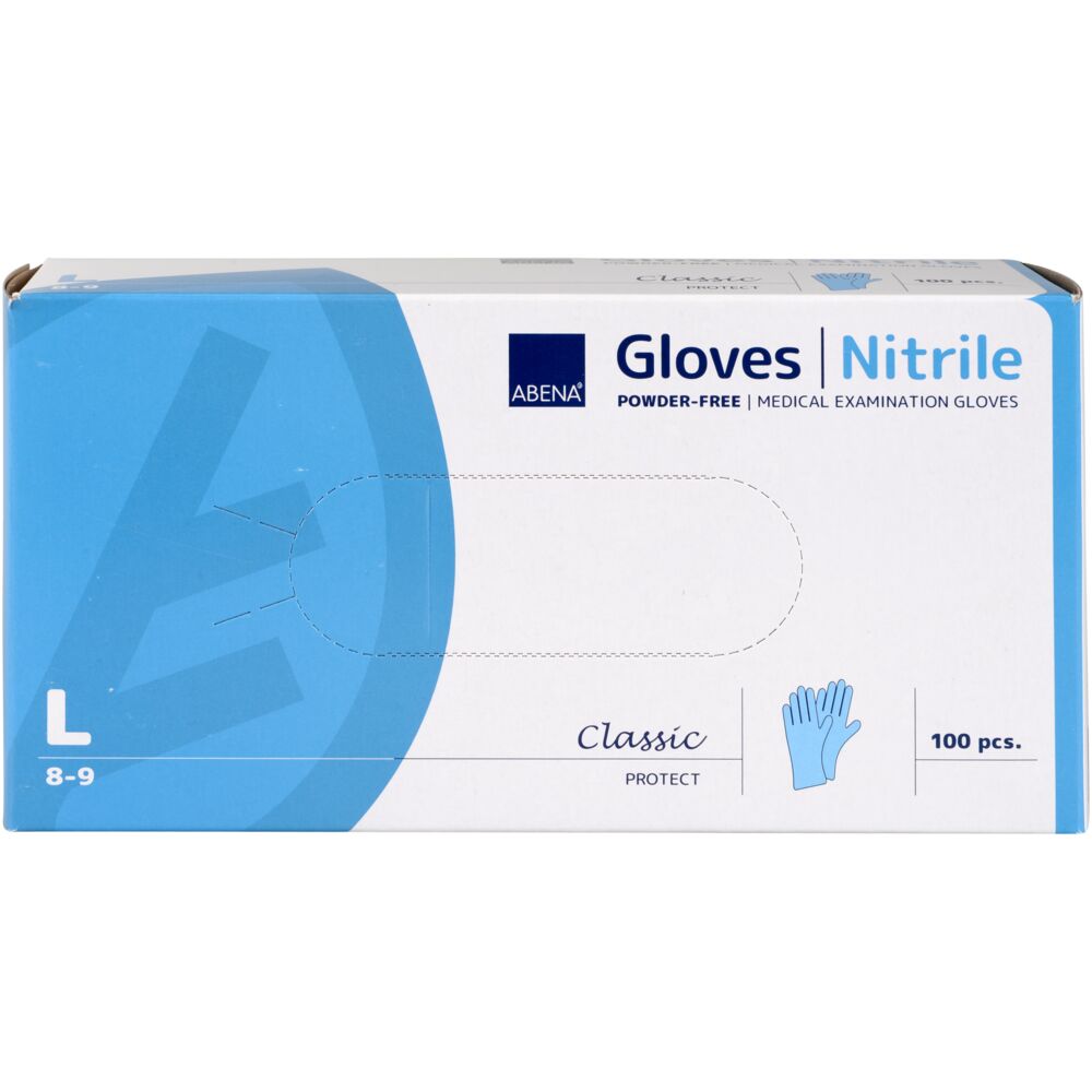 Examination gloves, ABENA Classic Protect, L, blue, nitrile, powder free
