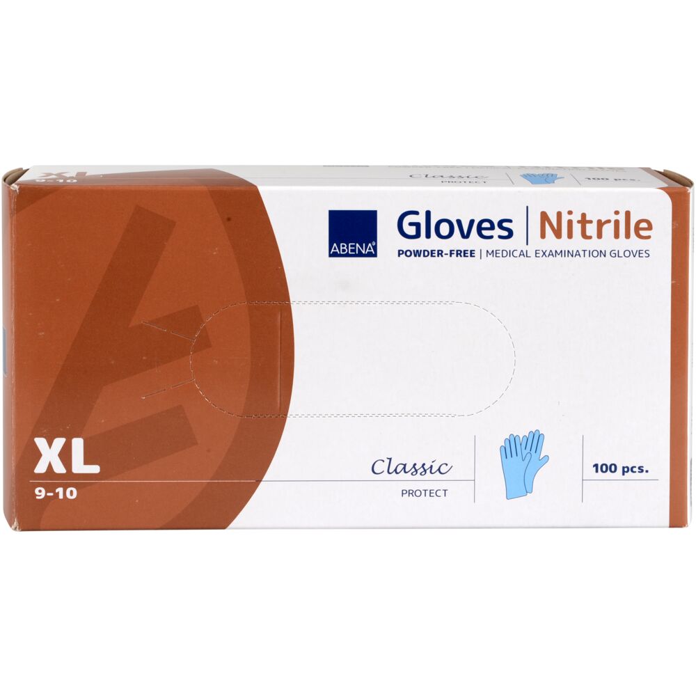 Examination gloves, ABENA Classic Protect, XL, blue, nitrile, powder free