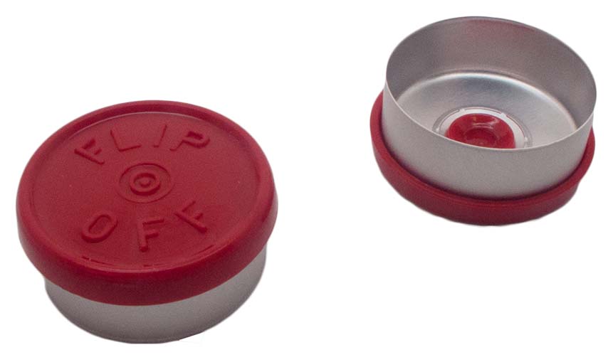 Kapsel 20mm, alu, f-o, rød, ctr afr, 1000stk