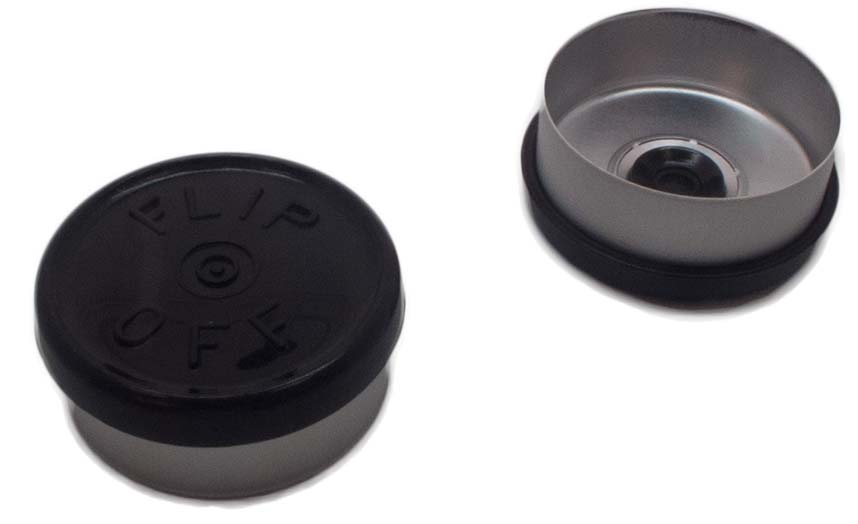 Kapsel 20mm, alu, f-o, sort, ctr afr, 1000stk