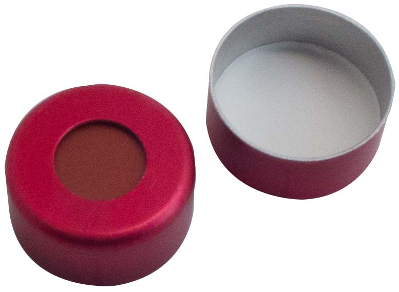 Kapsel 11mm, alu, rød, G/PTFE, 1,0mm, 100stk