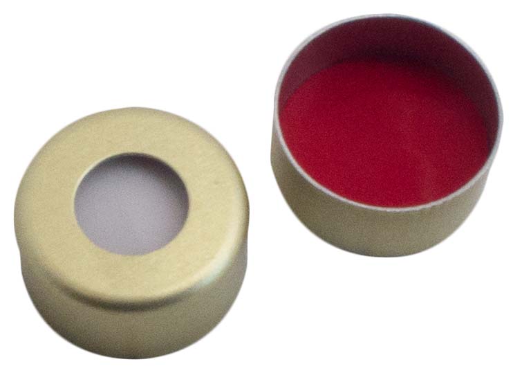 Kapsel 11mm, alu, guld, Sil/PTFE, 1,3mm, 100stk
