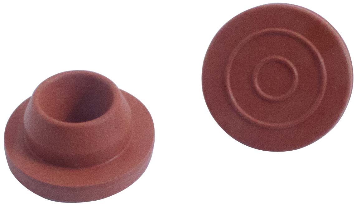 Prop for inj.fl. 20mm, c-butyl, rød-brun, 100stk