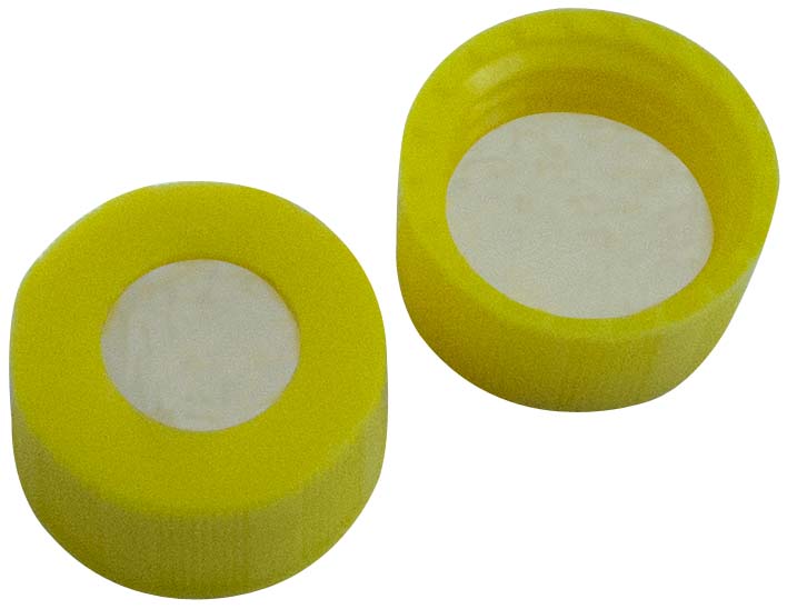 Skruelåg 9mm, rød, m/hul, PTFE, 0,2mm, 100stk