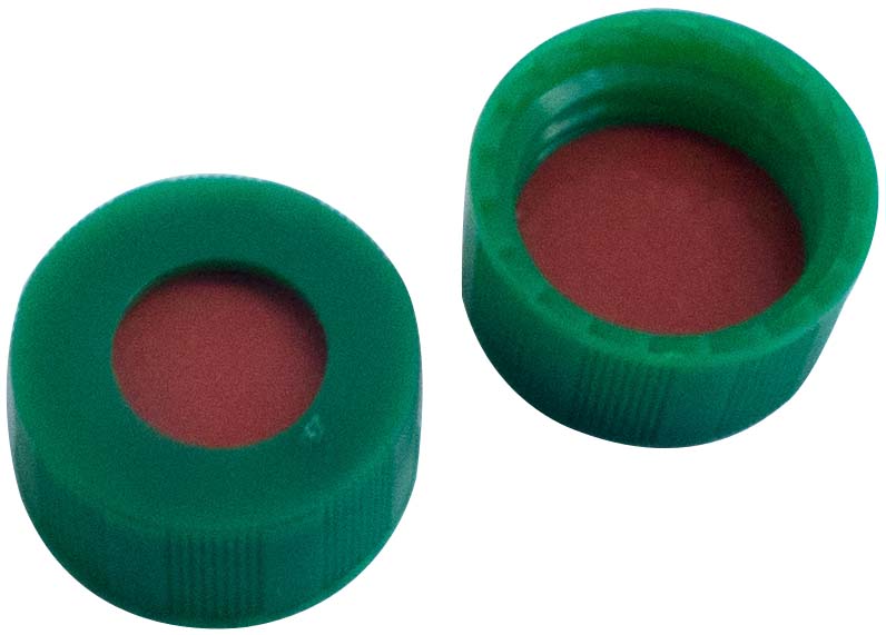 Skruelåg 9mm, grøn, m/hul, G/TEF, 1,0mm, 100stk