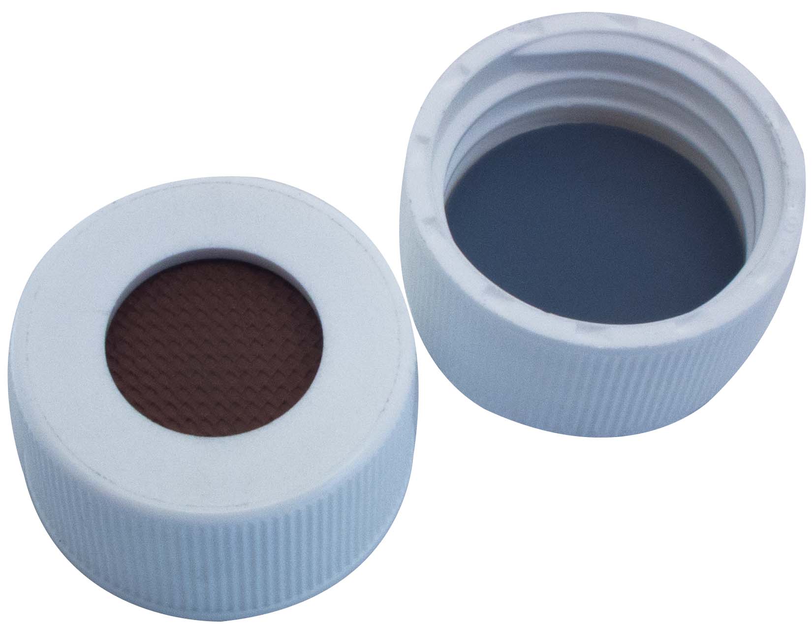 Skruelåg 24mm, hvid, m/hul, B/PTFE, 2,4mm, 100stk