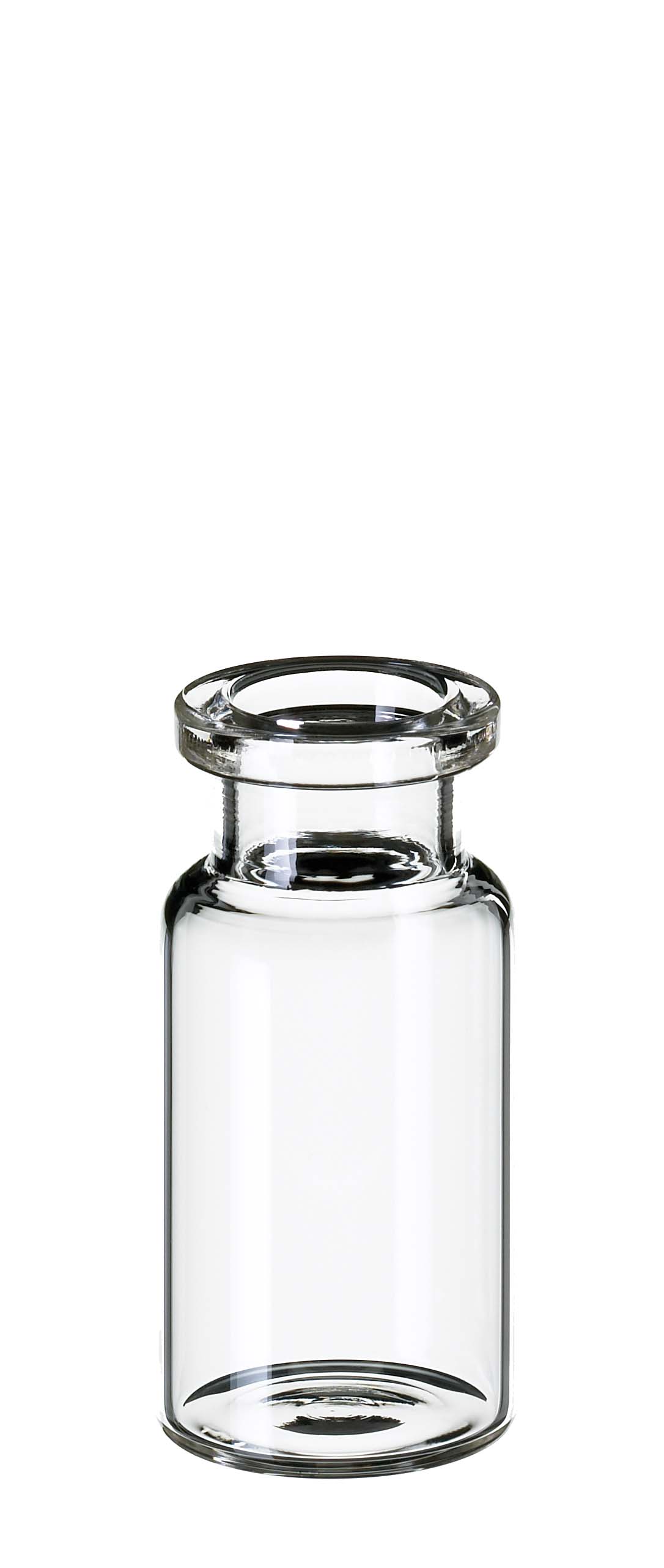 HS-vial 10ml, 20mm, klar, DIN, flad bund, 100stk