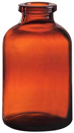 Inf.flaske 500ml, 32mm krave, brun glas, DIN/ISO