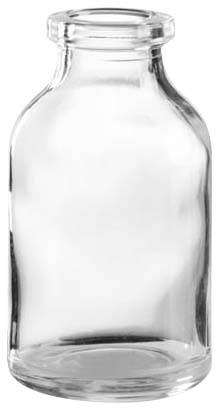 Inj.flaske 20ml, 20mm, klar, DIN/ISO, 252stk