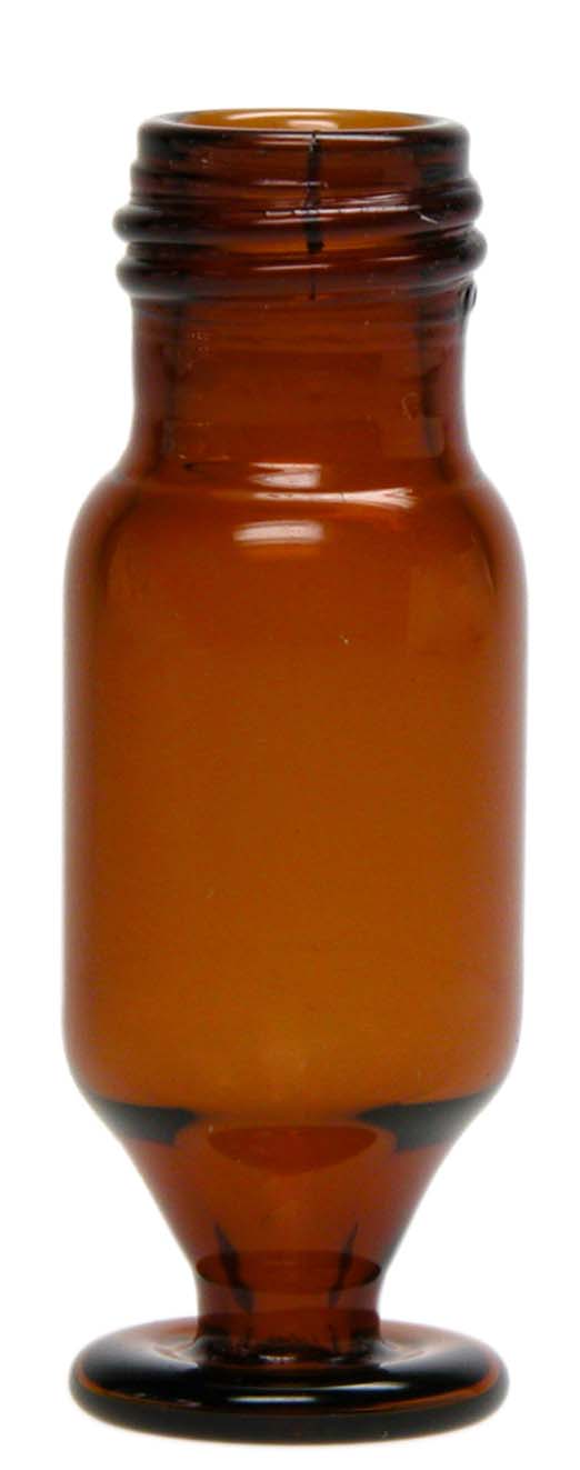 Mikro-vial 1,1ml, ND9, brun, konisk, m fod, 100stk