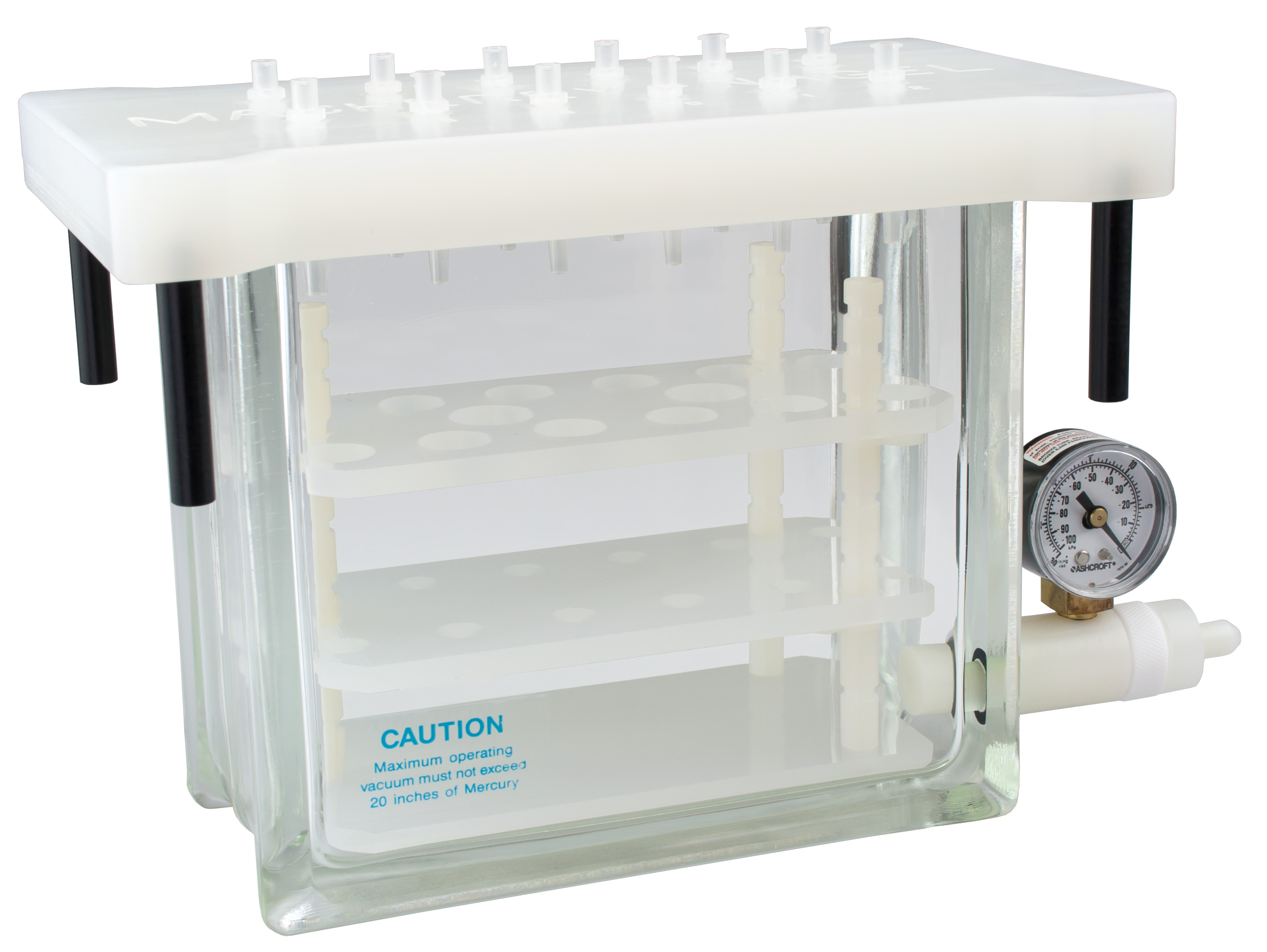 Vakuum-manifold, komplet, 12 kolonner, glas