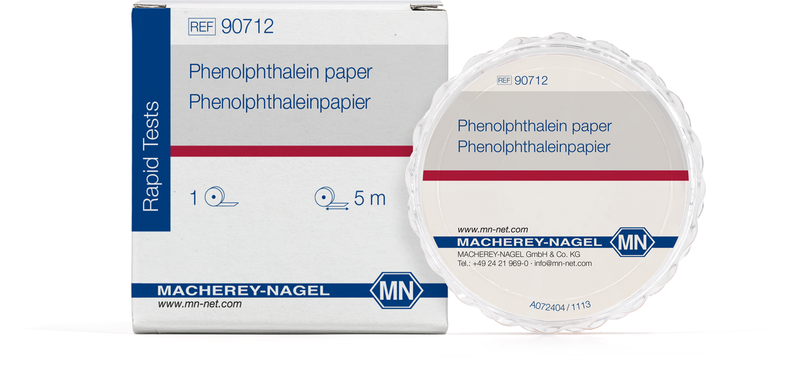 Phenolphthalin testpapir i holder, 5 m