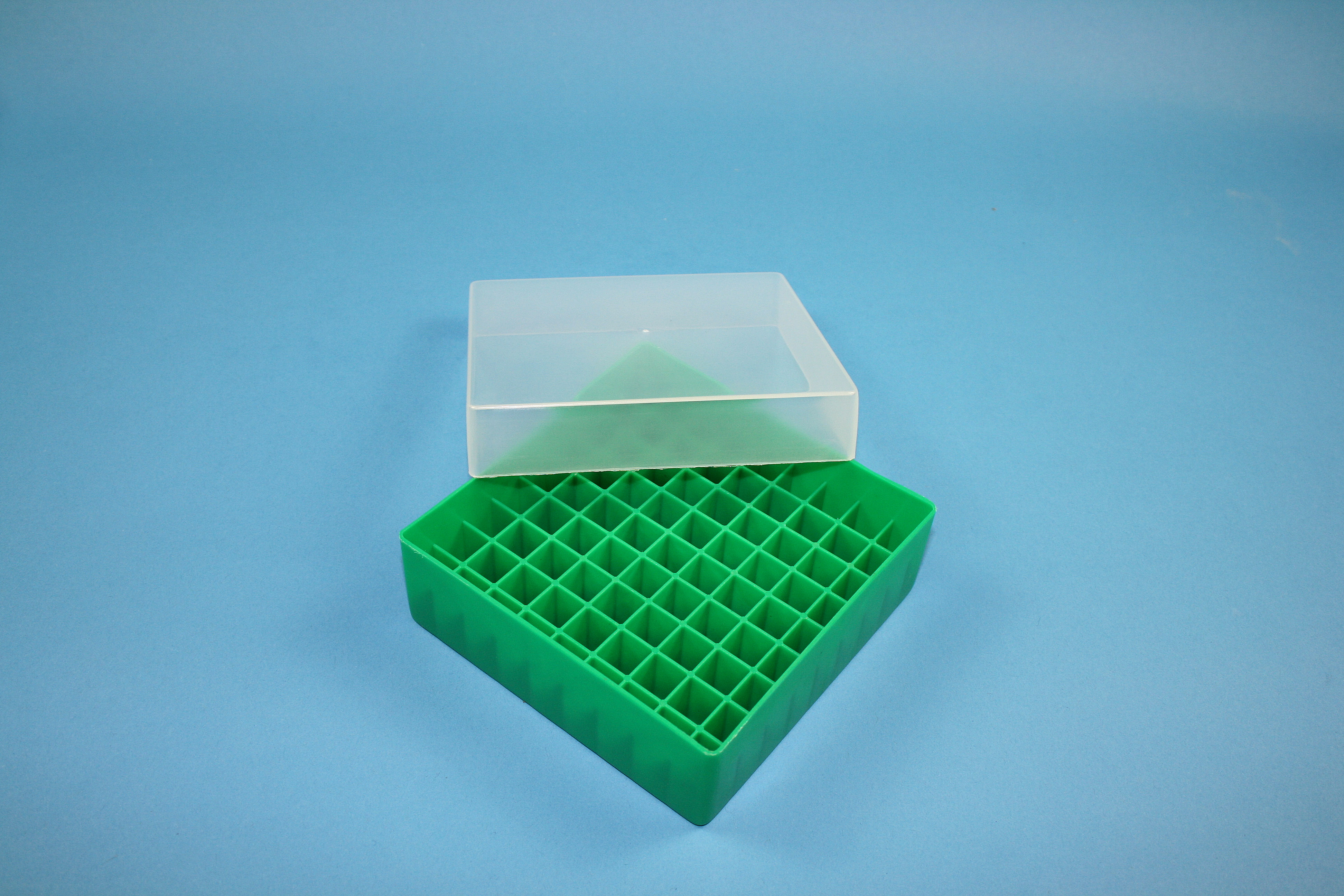 Cryo box, 130x130x45mm 81 holes, 12,5mm, green