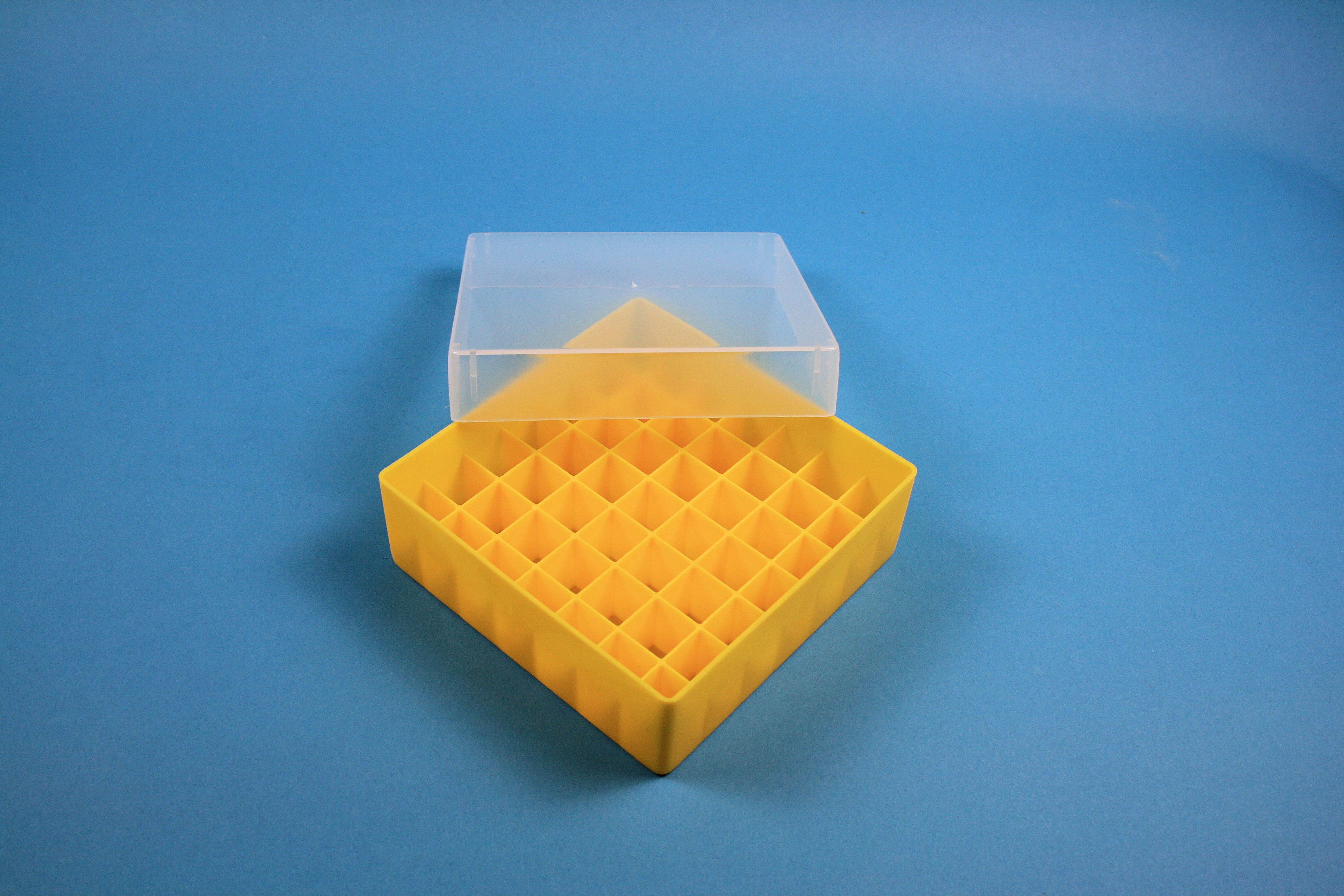 Cryo box, 130x130x52mm, 7x7 holes, yellow