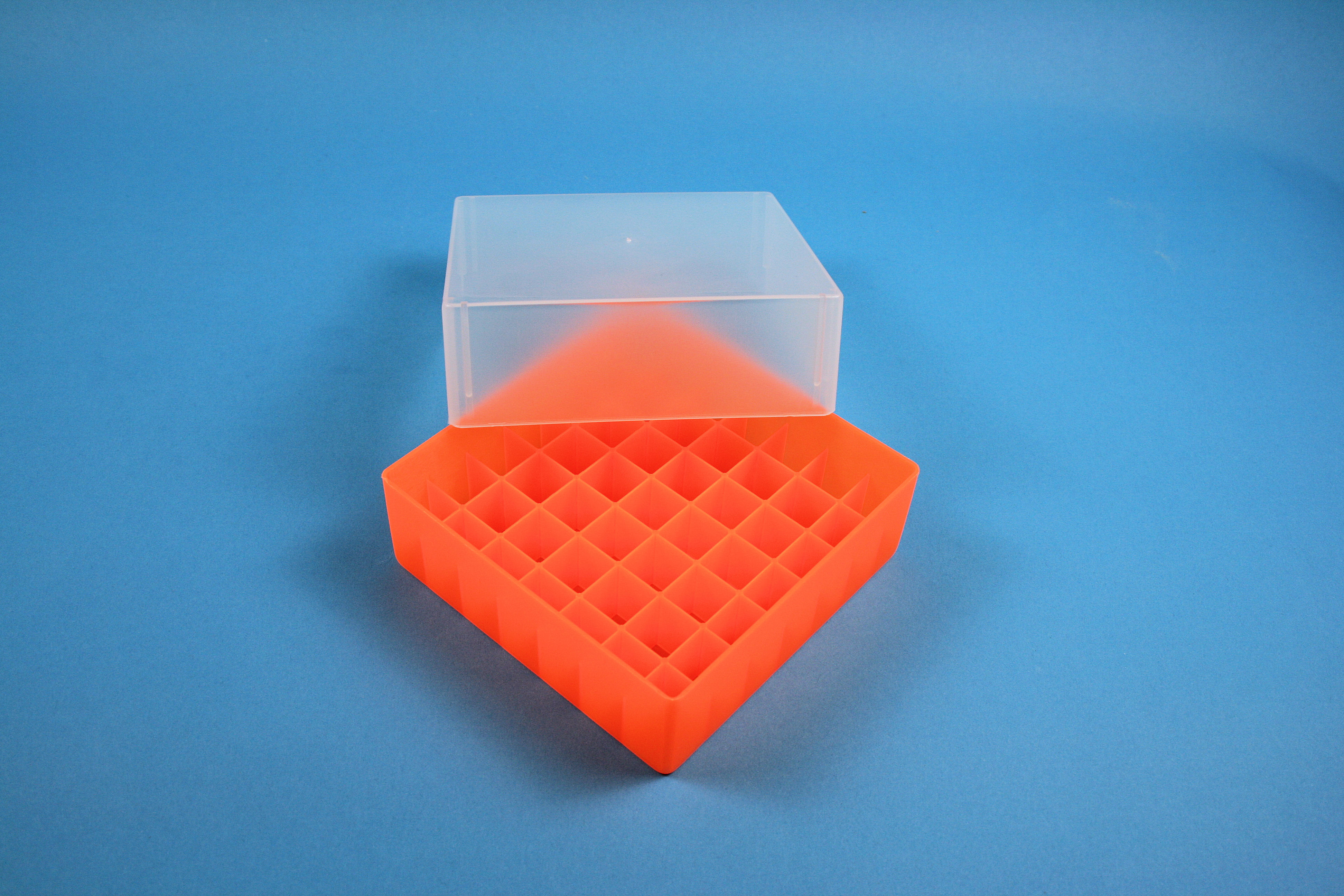 Cryo box, 130x130x75mm, 7x7, neon-orange