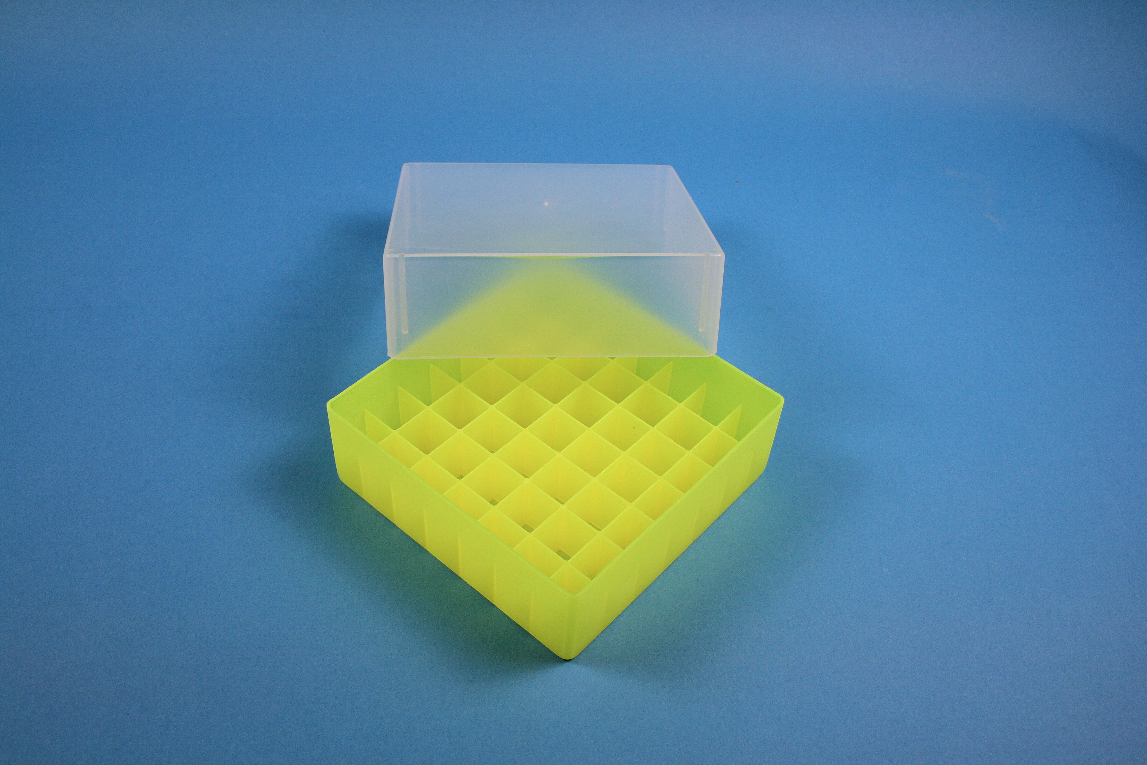 Cryo box, 130x130x75mm, 7x7, neon-yellow