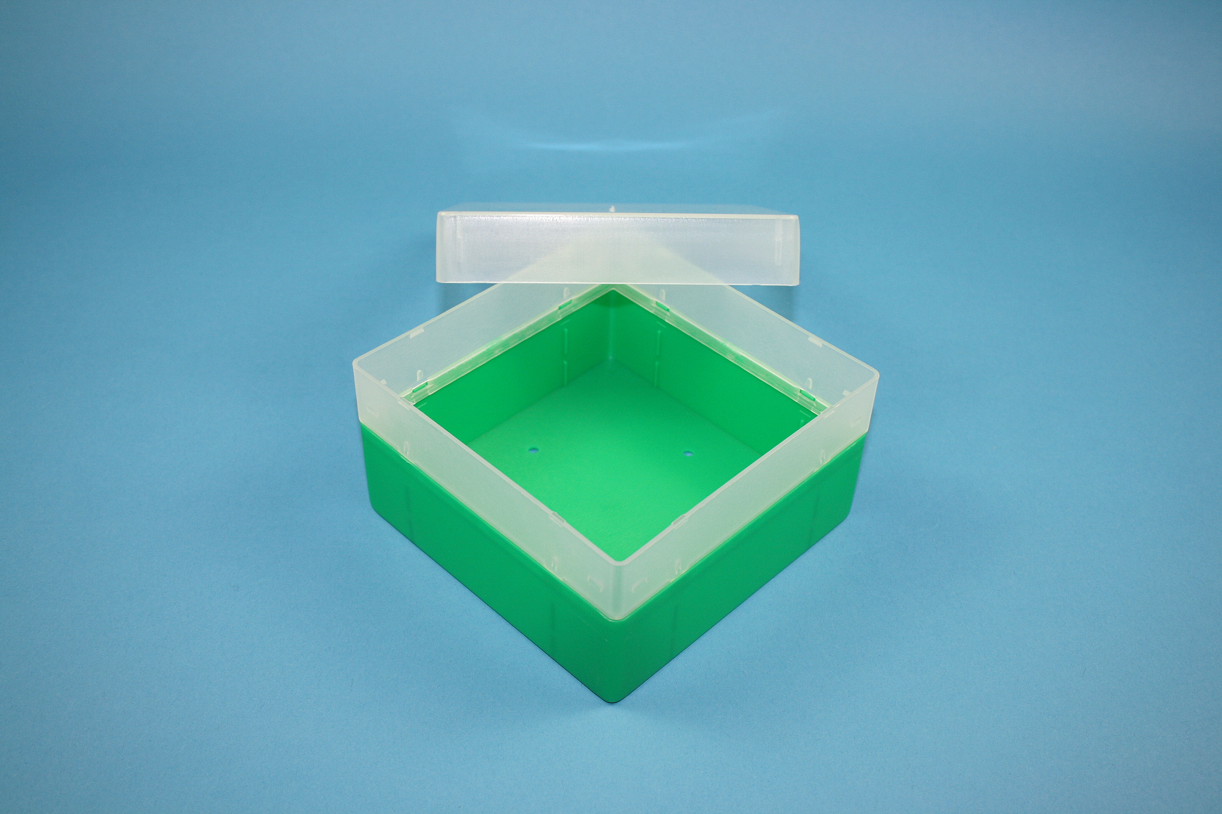 Cryo box, 130x130x80mm without divider, green