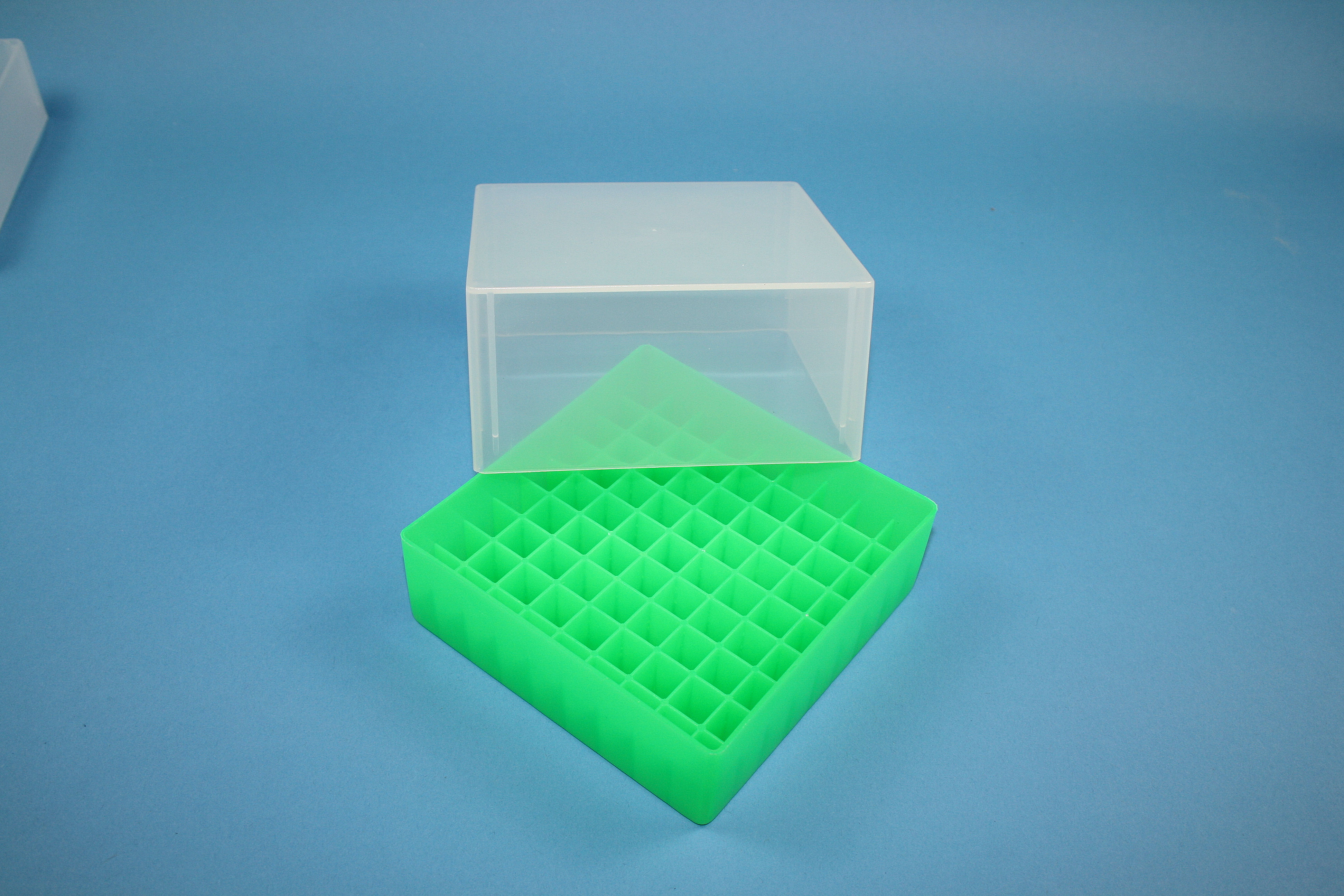 Frysekasse, 130x130x95mm, 9x9 huller, neongrøn