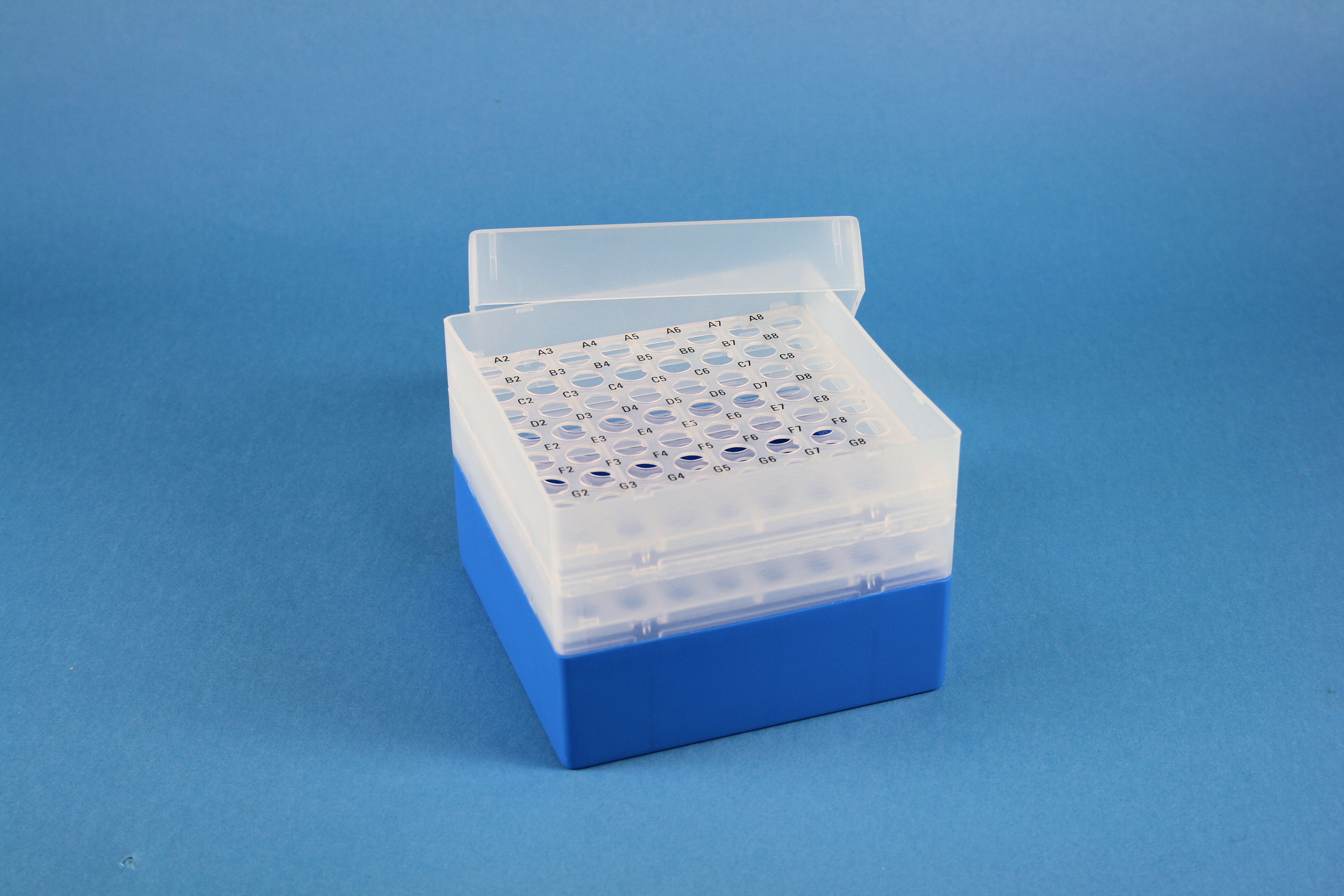 EPPi Box 105, 8x8, blå, 105mm, fast, PP, 11mm