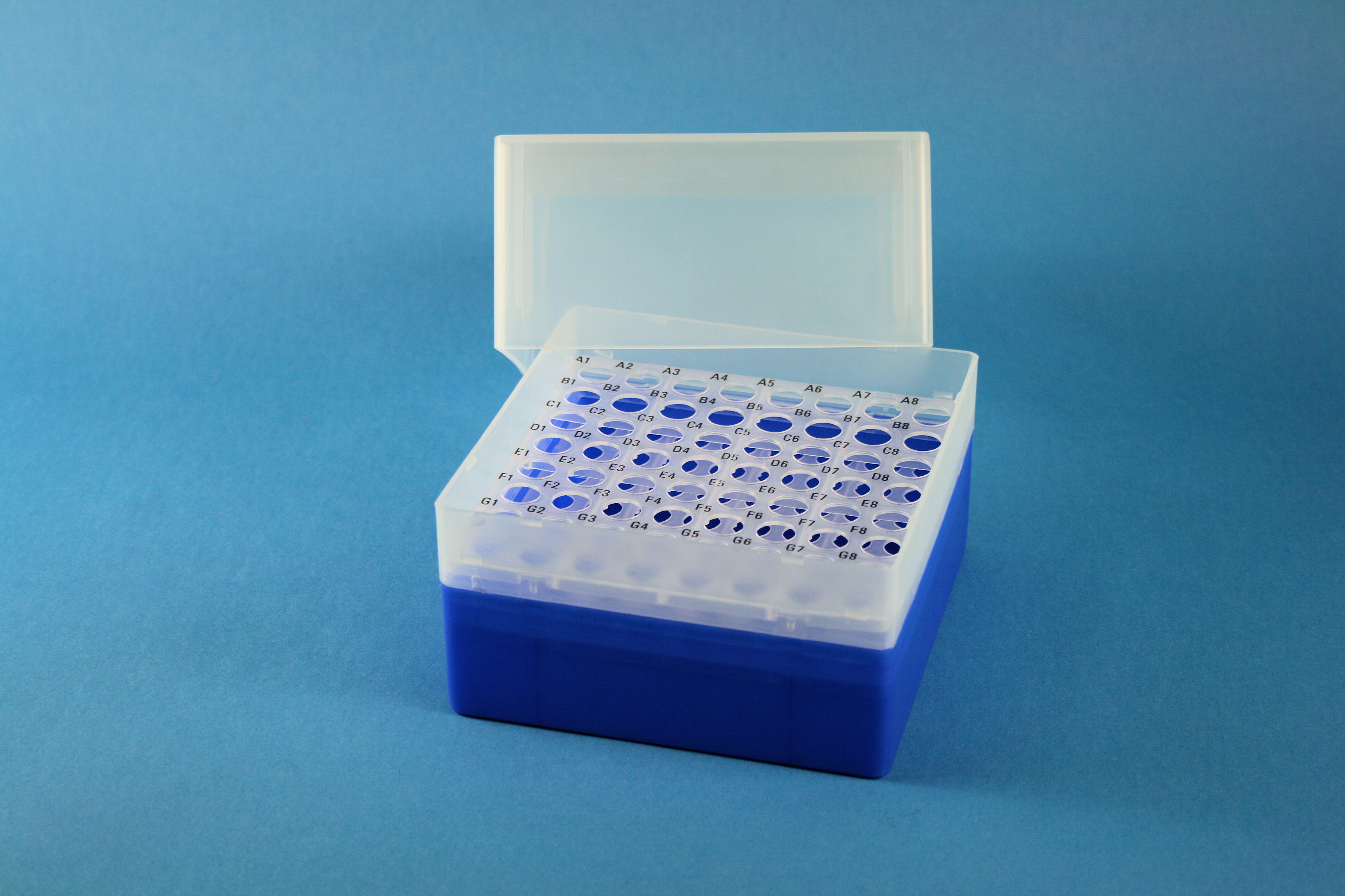 EPPi Box 122, 8x8, n-blå, 122mm, fast, PP, 11mm