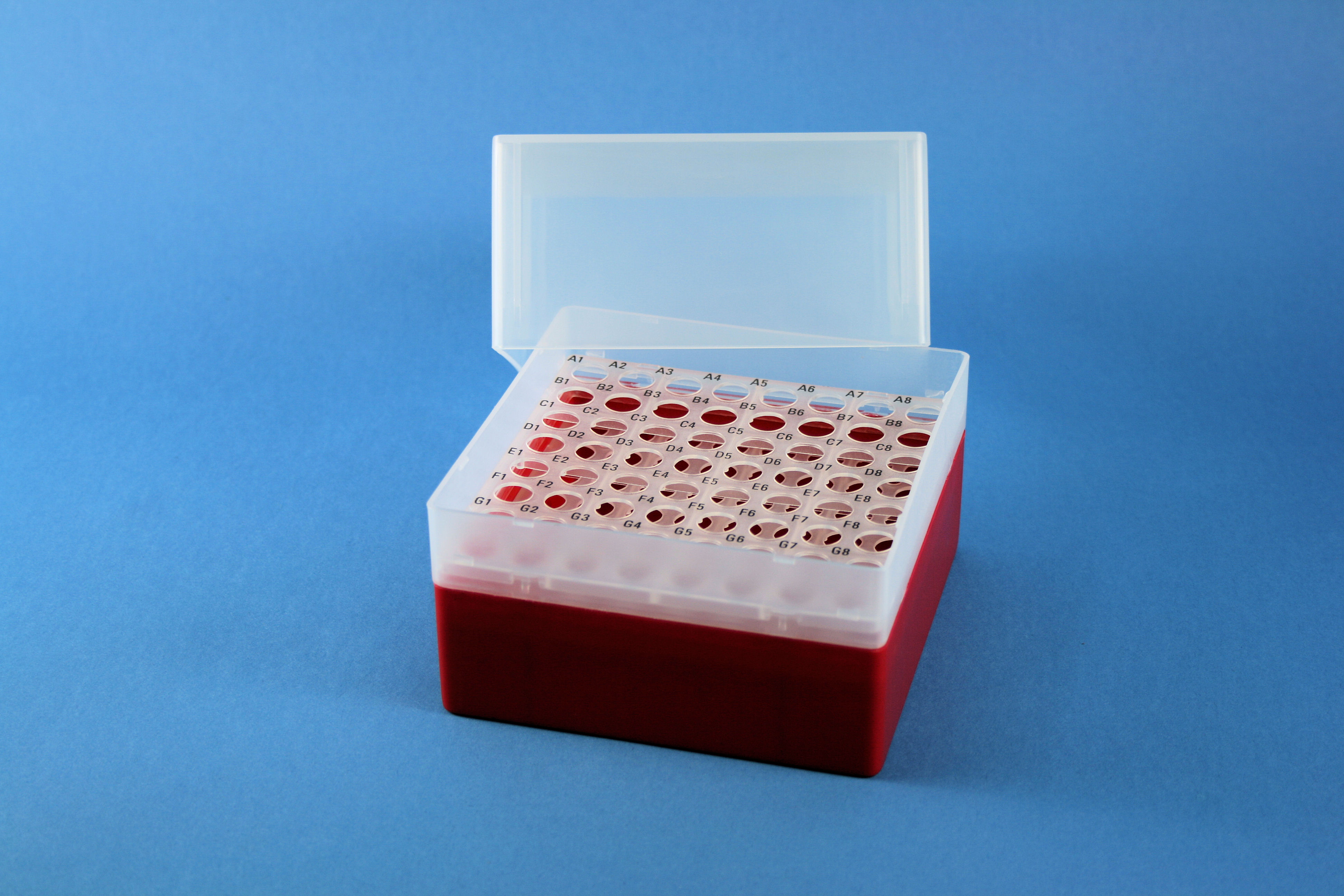 EPPi Box 122, 8x8, rød, 122mm, fast, PP, 11mm