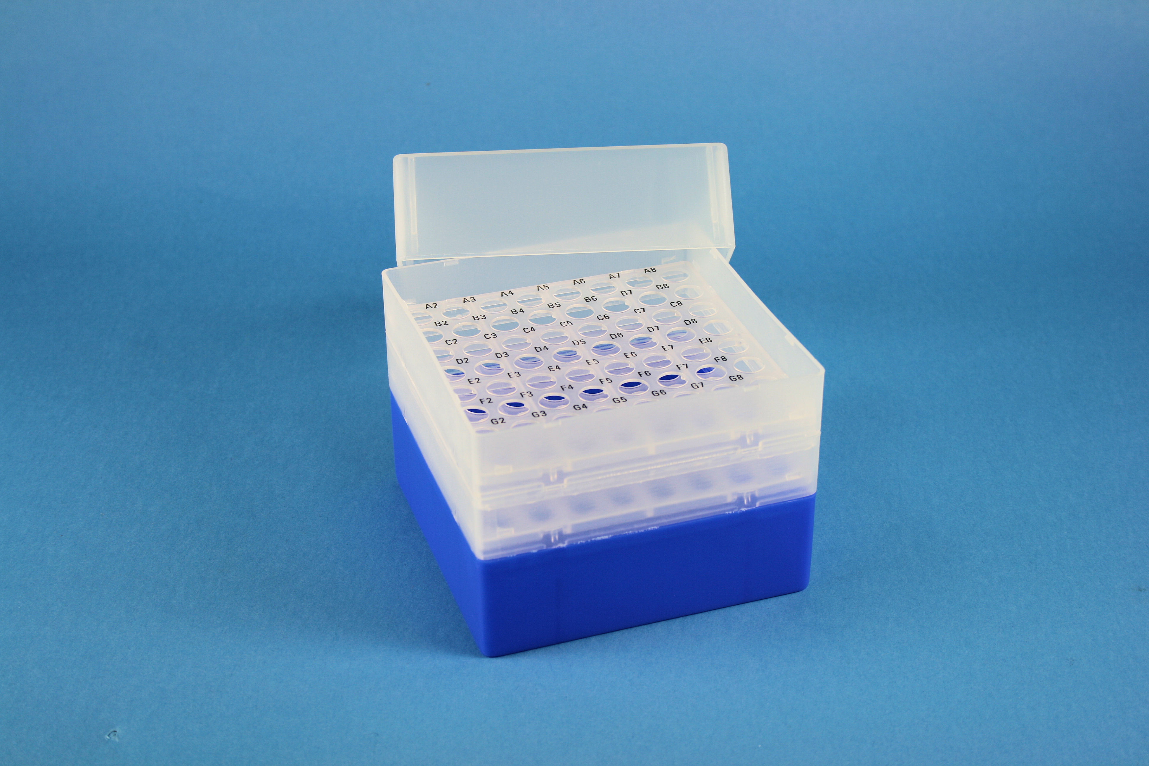 EPPi Box 128, 8x8, n-blå, 128mm, fast, PP, 11mm