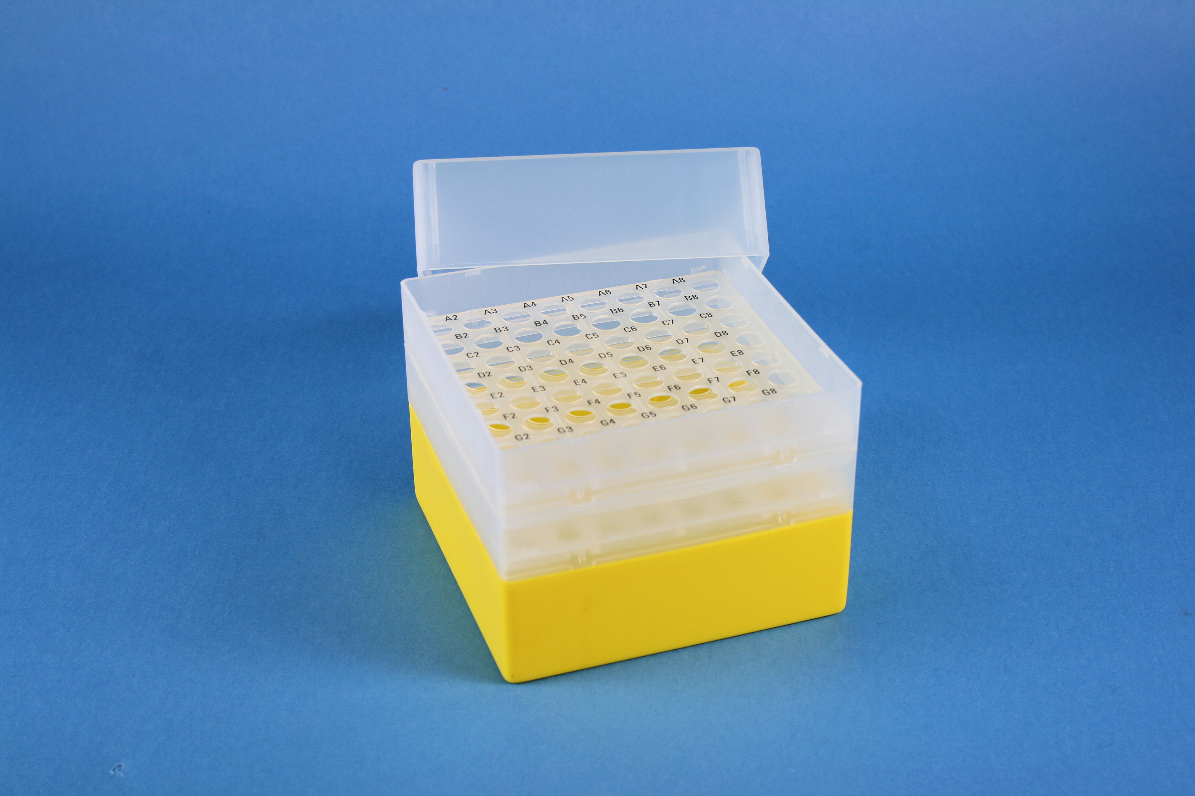 EPPi Box 128, 8x8, gul, 128mm, fast, PP, 11mm