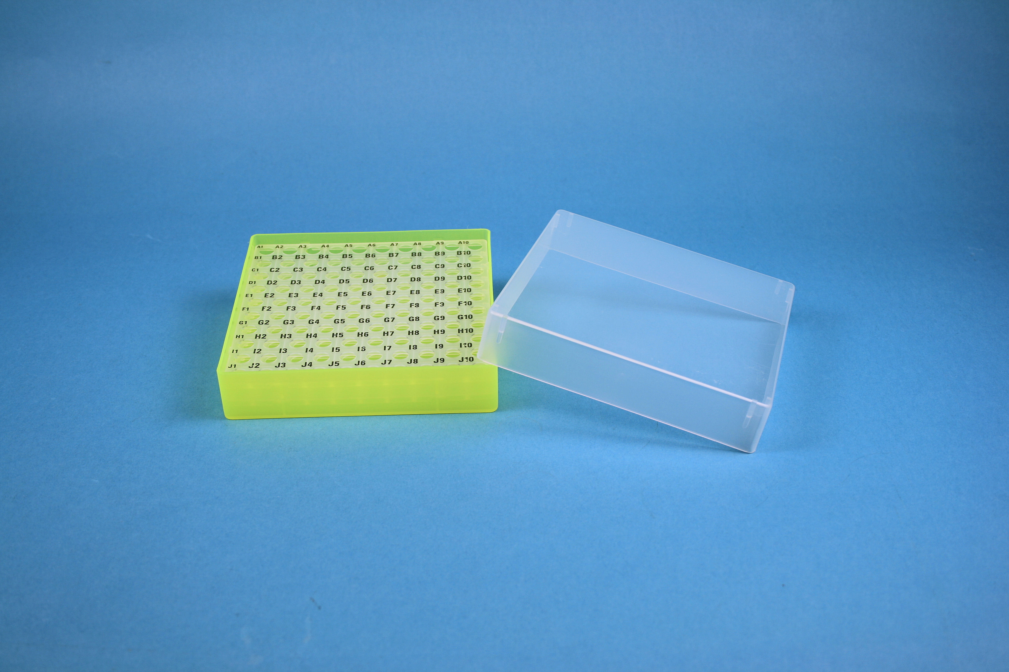 Frysekasse, 130X130x37mm, 100 hl., neongul