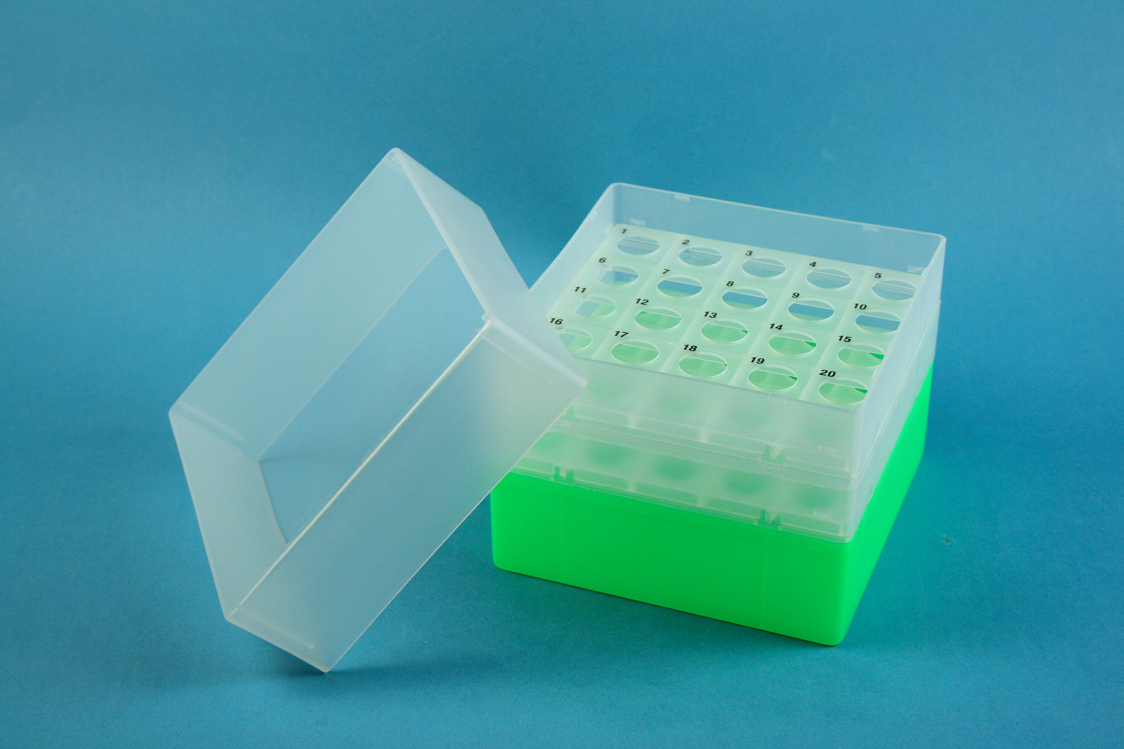 Frysekasse, 130x130x128mm 5x5 huller á 17mm, ngrøn