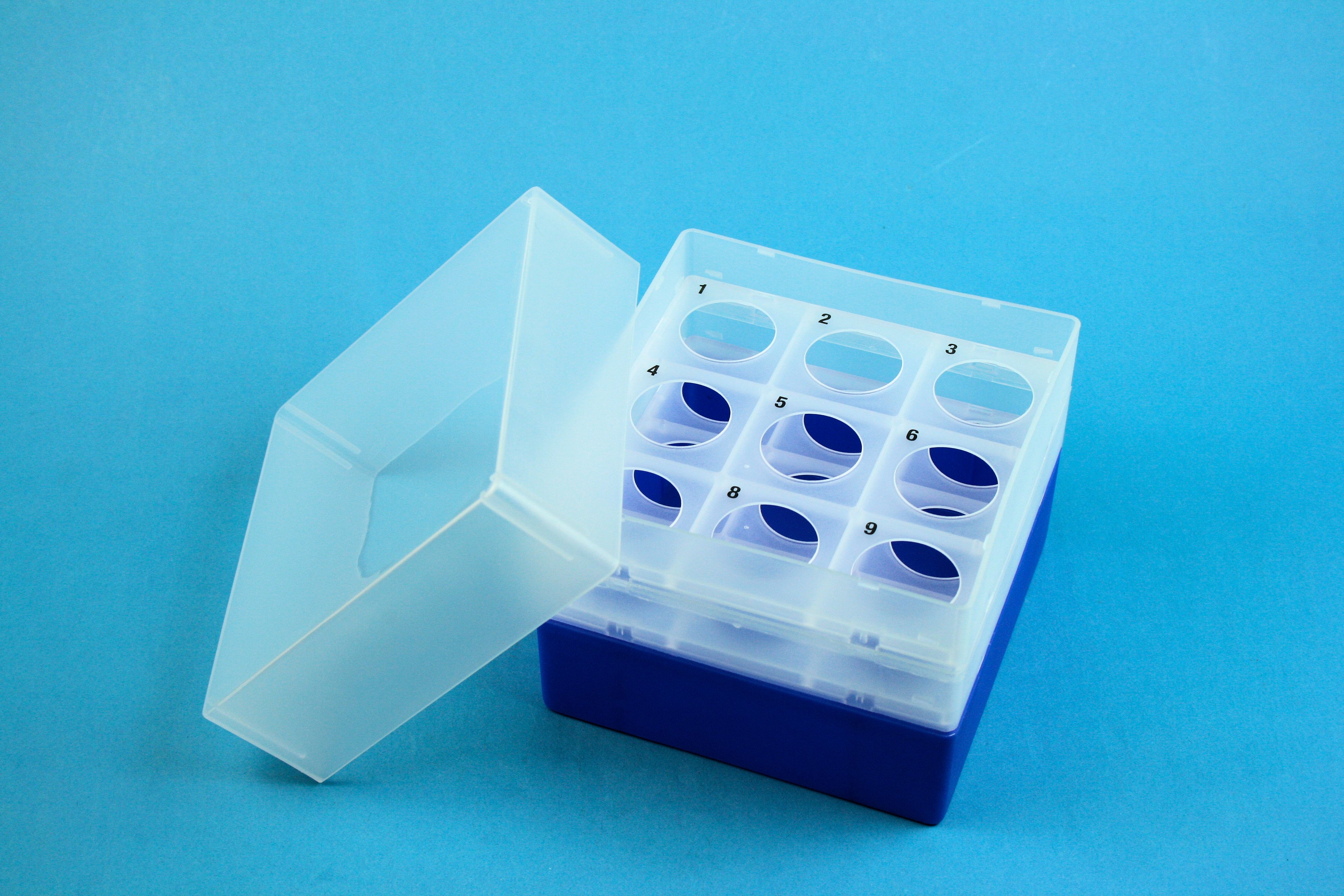 EPPi Box 128, 3x3, n-blå, 128mm, fast, PC, 30mm