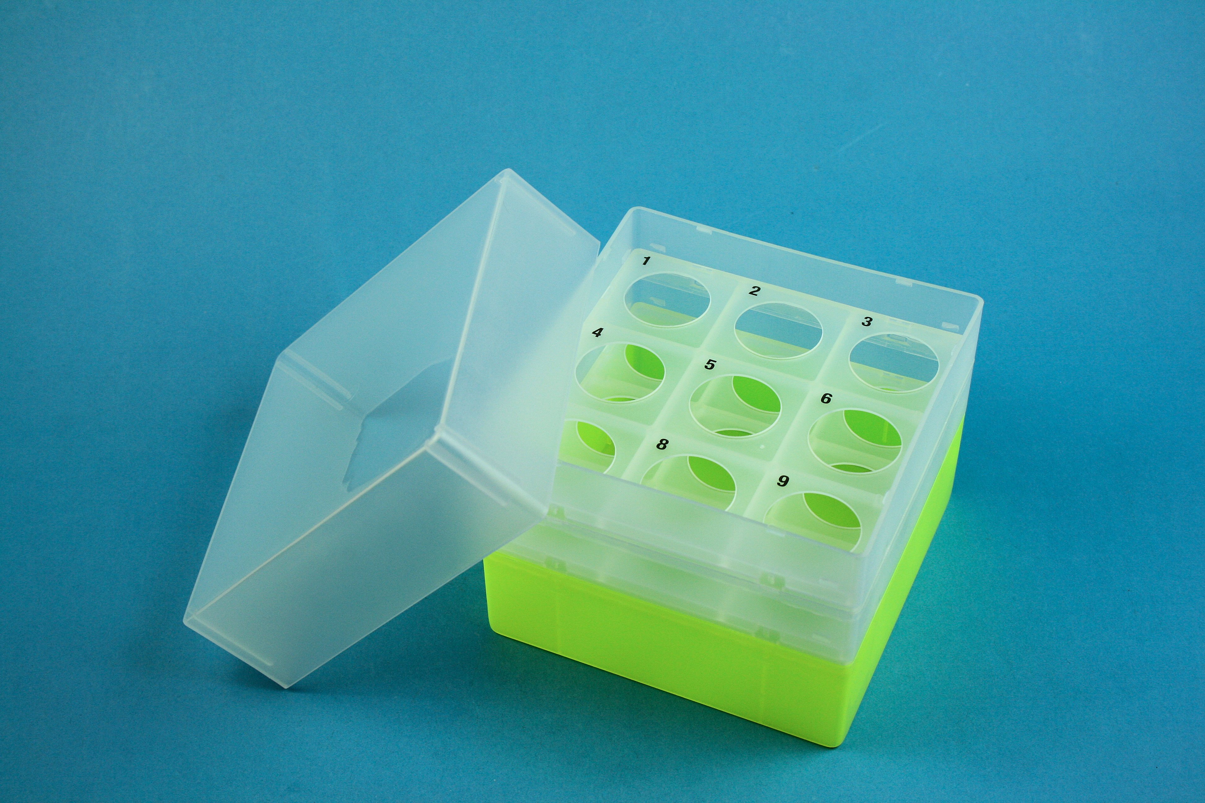 EPPi Box 128/3x3 holes neon-yellow, height 128mm