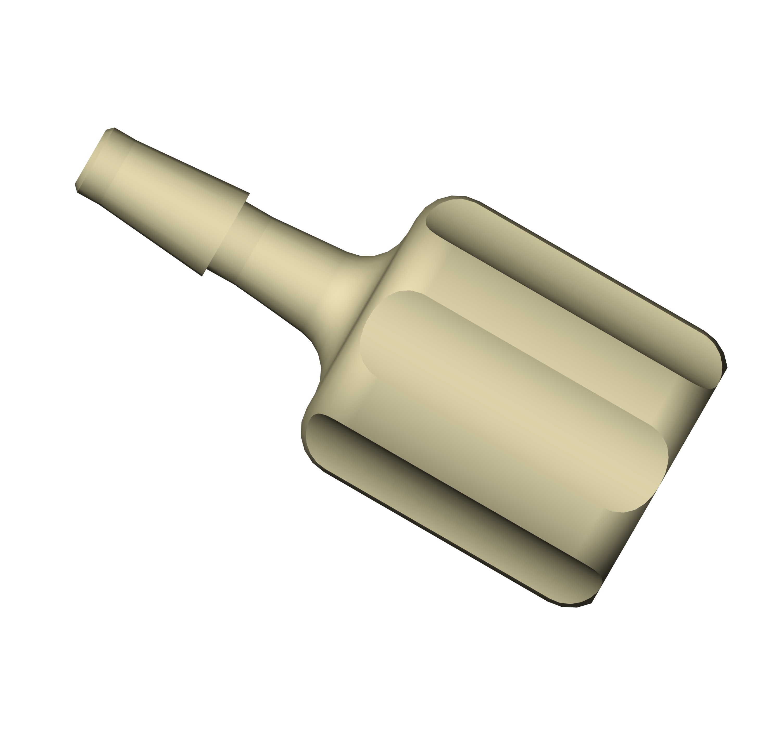 BARBED ADAPTOR, 1/4"-28F, 2,0MM, PEEK,